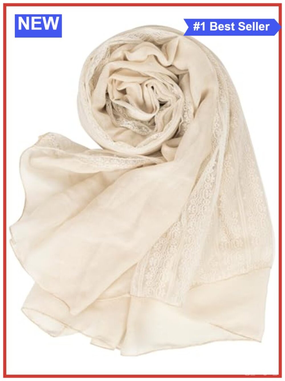 Breathable Lace Cotton-Linen Scarf Sun Protection Shawl Wrap